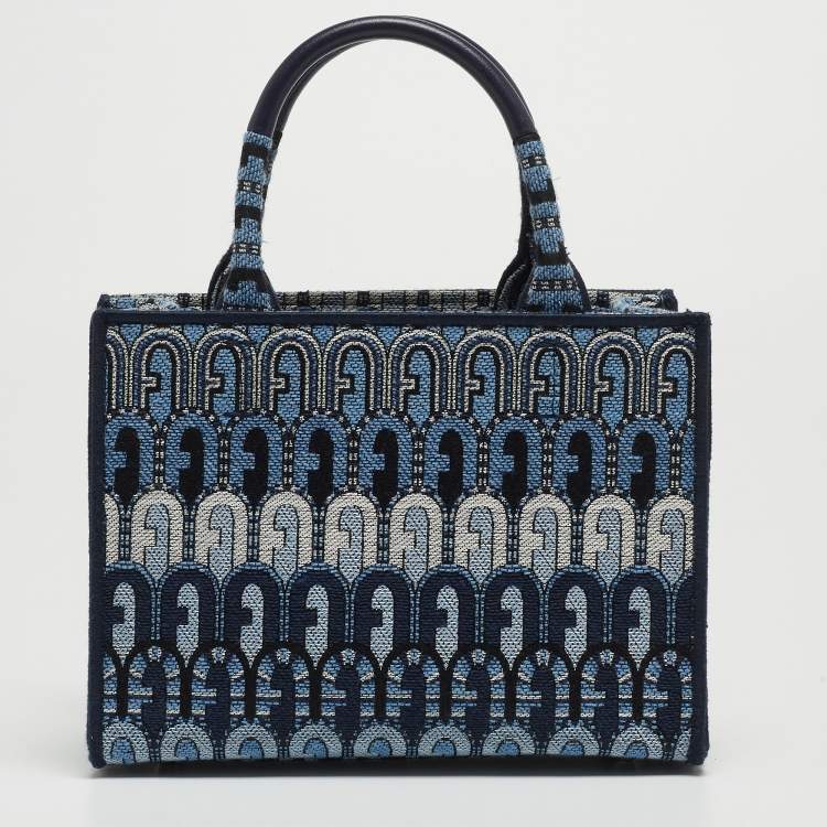 Pre Owned Furla Multicolor Jacquard Mini Opportunity Tote