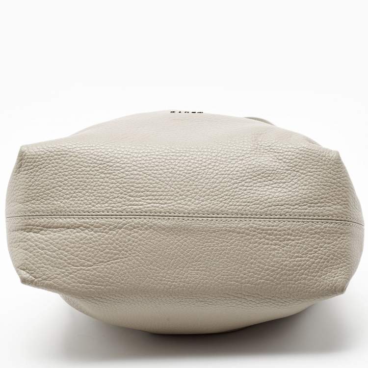 Pre Owned Furla Grey Leather Mini Bucket Tote