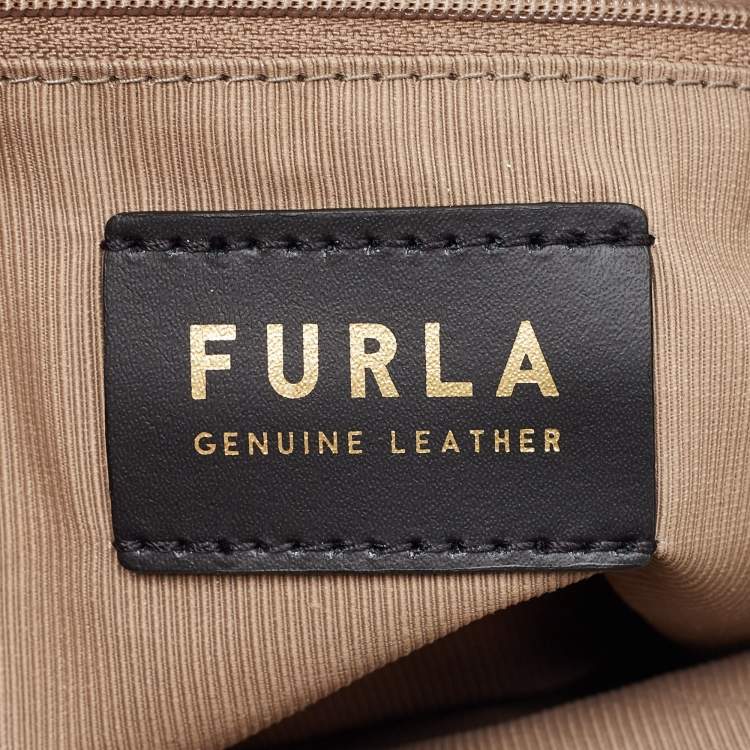 Pre Owned Furla Grey Leather Mini Bucket Tote