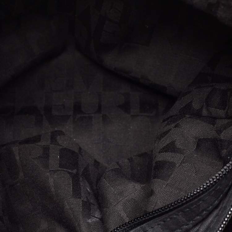 Pre Owned Furla Metallic Dark Grey Leather Drawstring  Tote
