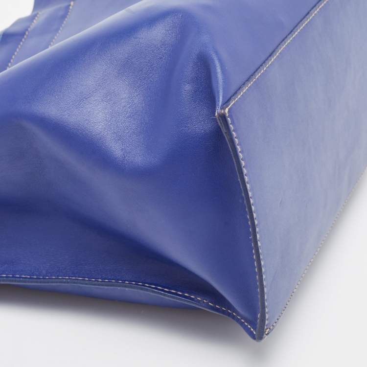 Pre Owned Furla Blue Leather Musa Tote