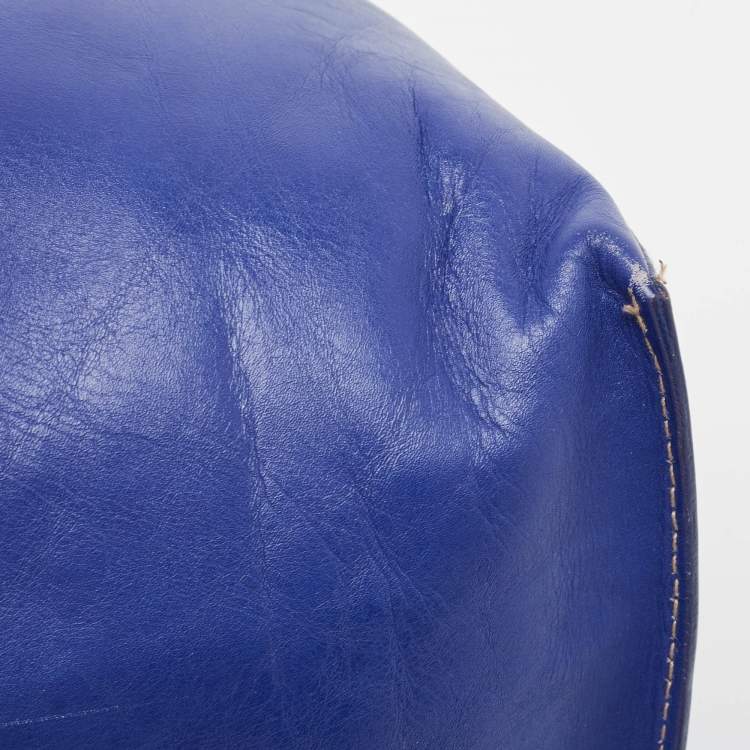 Pre Owned Furla Blue Leather Musa Tote