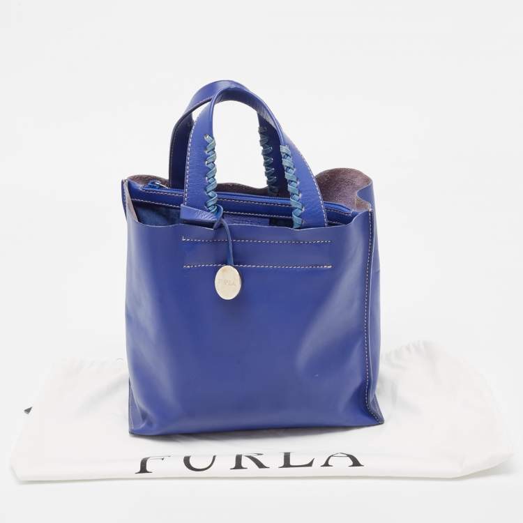 Pre Owned Furla Blue Leather Musa Tote