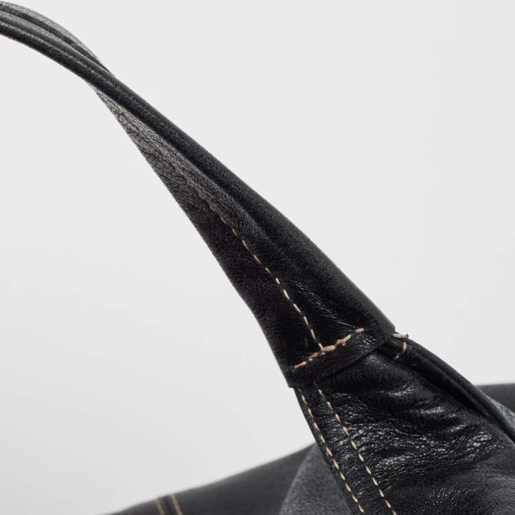 Pre Owned Furla Black Leather Elisabeth Hobo 