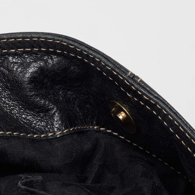 Pre Owned Furla Black Leather Elisabeth Hobo 