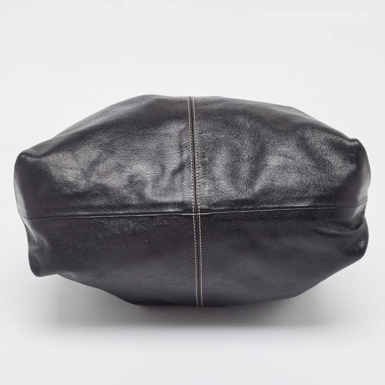 Pre Owned Furla Black Leather Elisabeth Hobo 