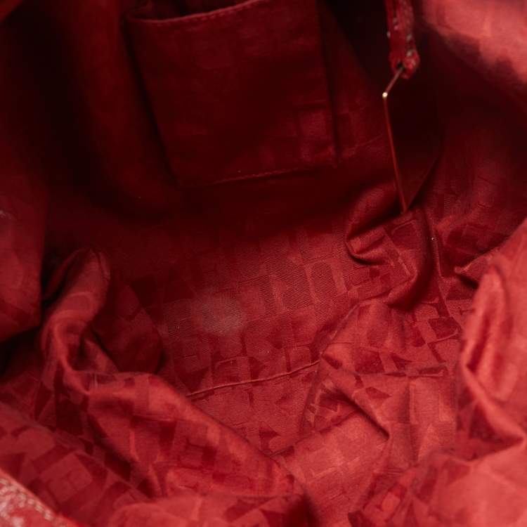 Pre Owned Furla Red Leather Hobo