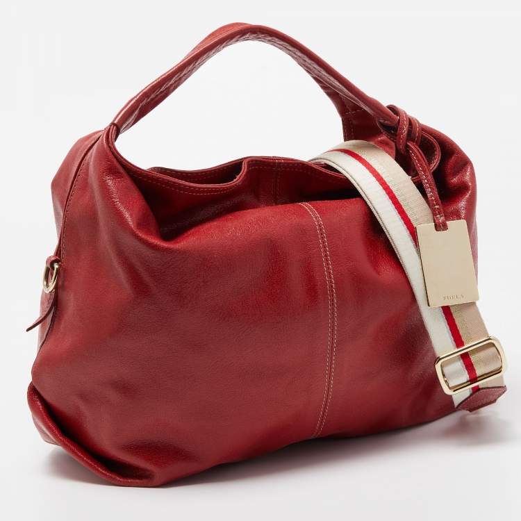Pre Owned Furla Red Leather Hobo