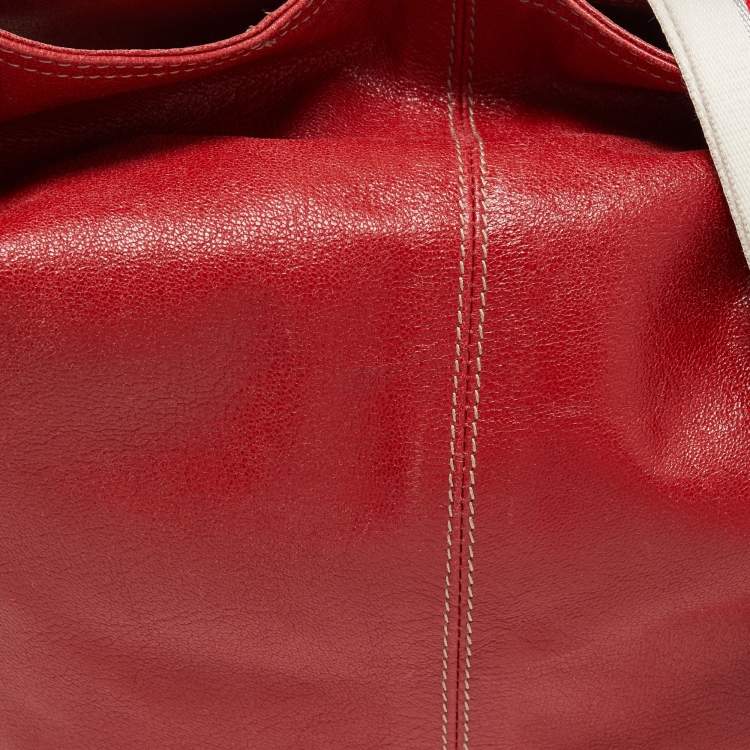 Pre Owned Furla Red Leather Hobo