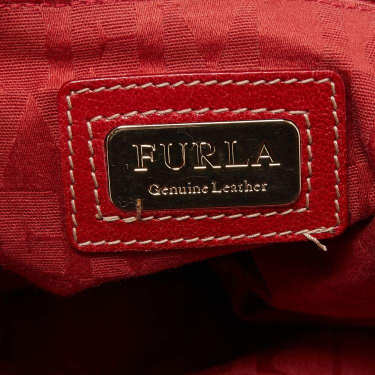 Pre Owned Furla Red Leather Hobo