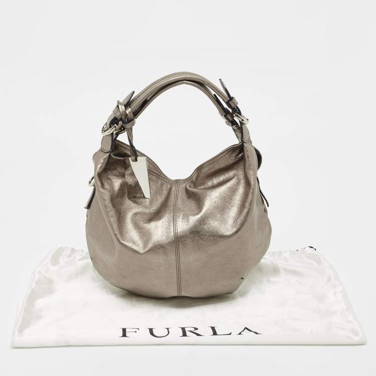 Pre Owned Furla Metallic Leather Hobo