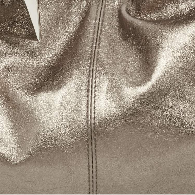 Pre Owned Furla Metallic Leather Hobo
