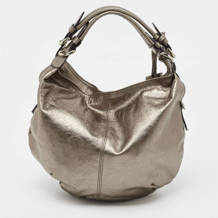 Pre Owned Furla Metallic Leather Hobo