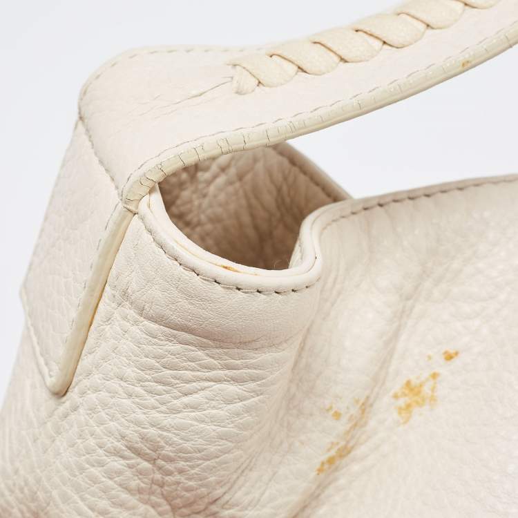 Pre Owned Furla White Leather Elisabeth Hobo