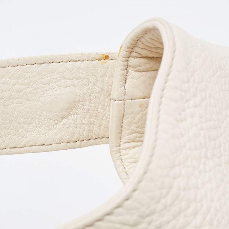 Pre Owned Furla White Leather Elisabeth Hobo
