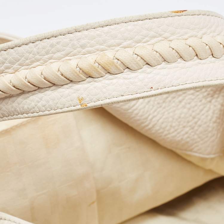 Pre Owned Furla White Leather Elisabeth Hobo