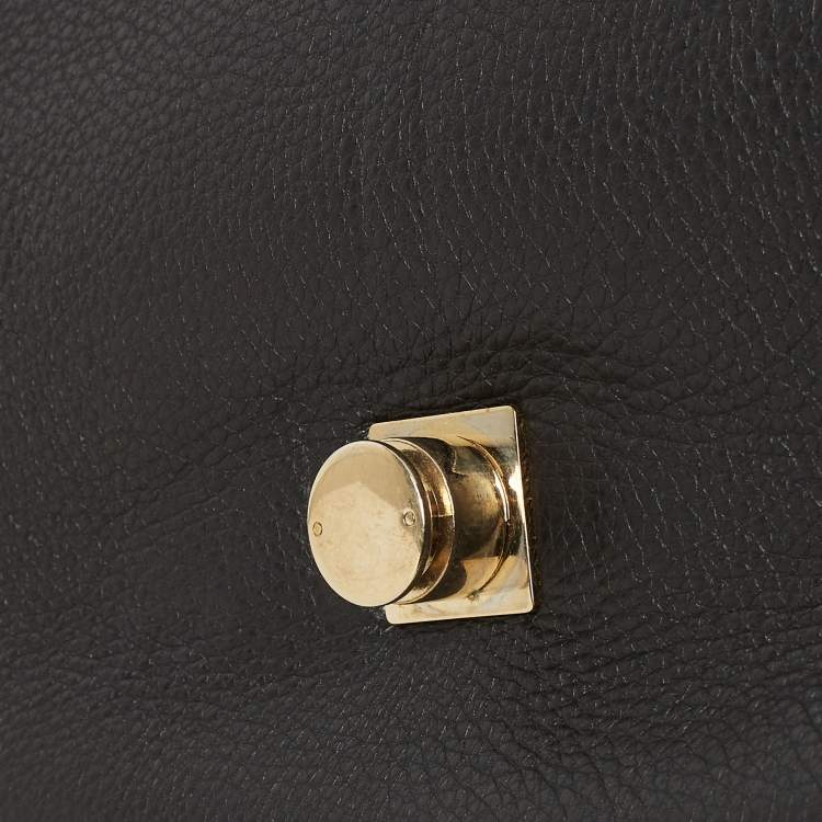 Pre Owned Furla Black/Blue Leather Flap Shoulder Bag