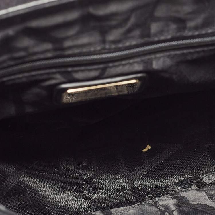 Pre Owned Furla Black/Blue Leather Flap Shoulder Bag