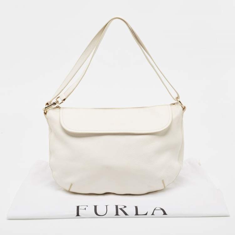 Pre Owned Furla White Leather Hobo
