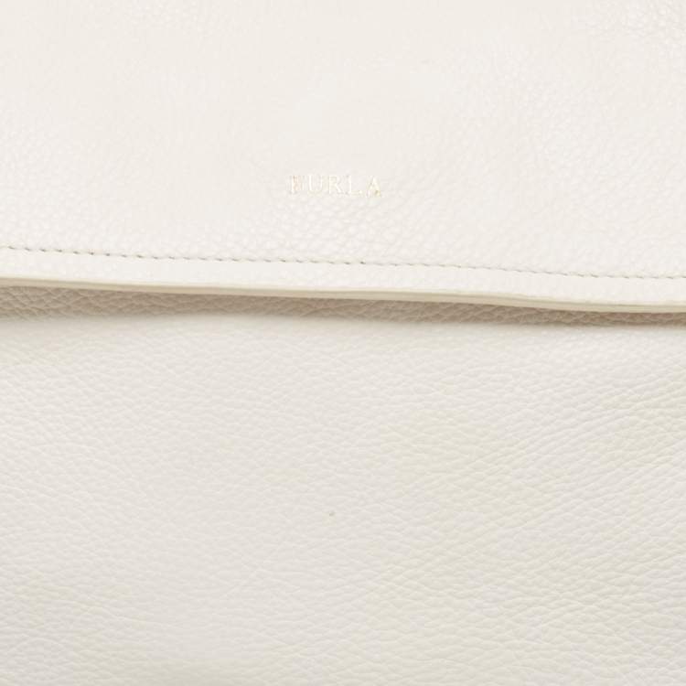 Pre Owned Furla White Leather Hobo