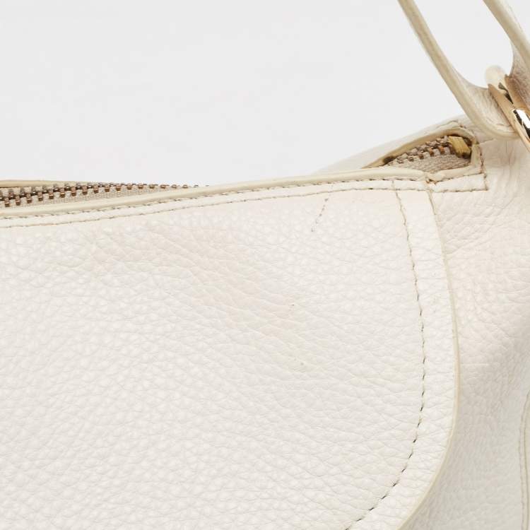 Pre Owned Furla White Leather Hobo