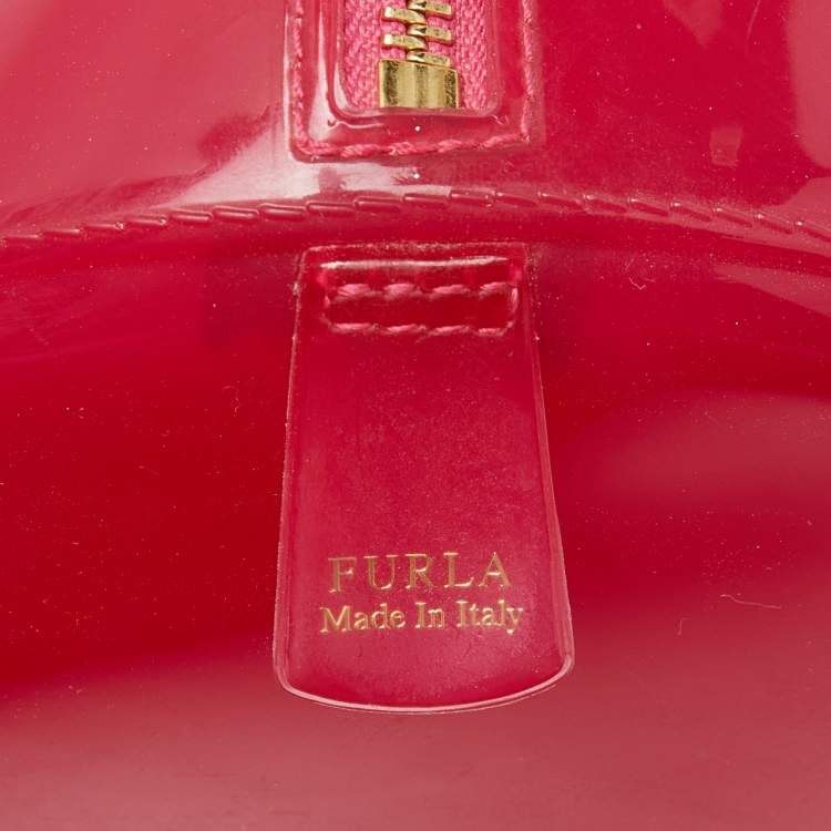 Pre Owned Furla Pink Rubber Candy Satchel