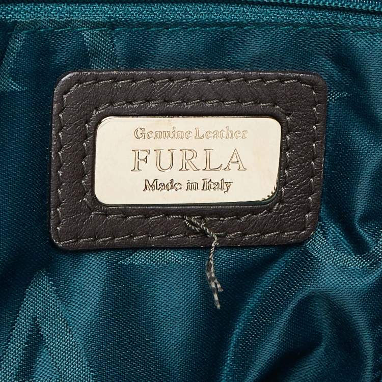 Pre Owned Furla Brown Leather Zip Satchel