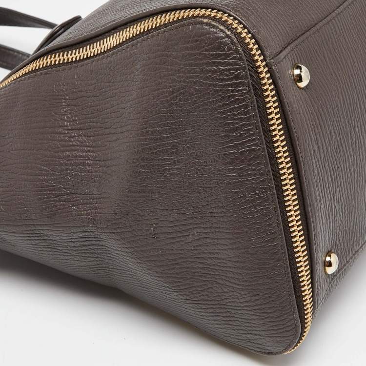 Pre Owned Furla Brown Leather Zip Satchel