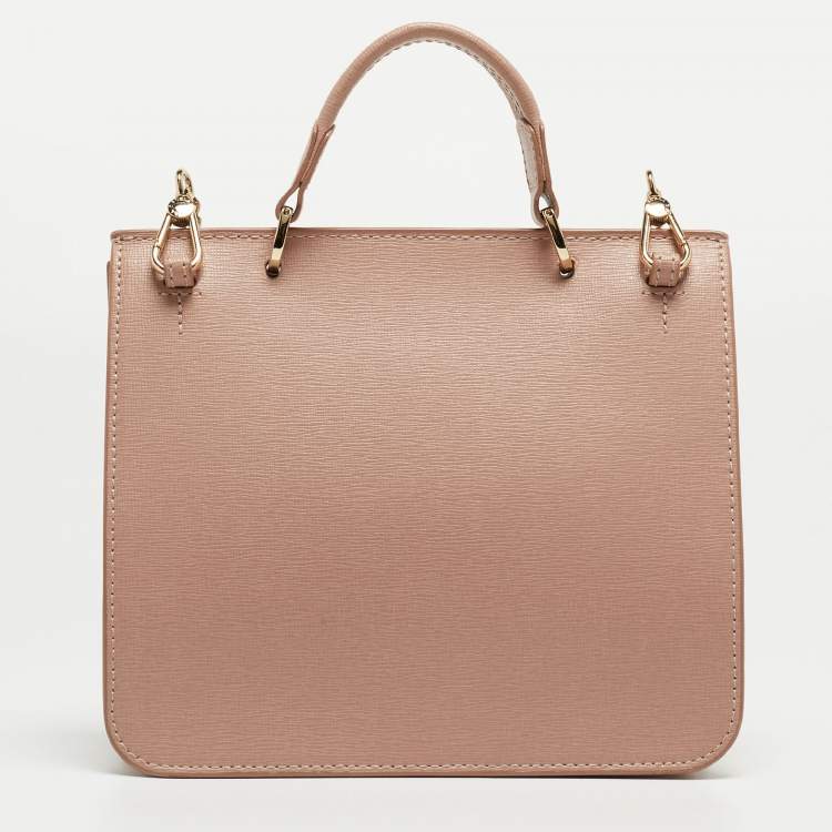 Pre Owned Furla Pink Leather Julia Top Handle Bag