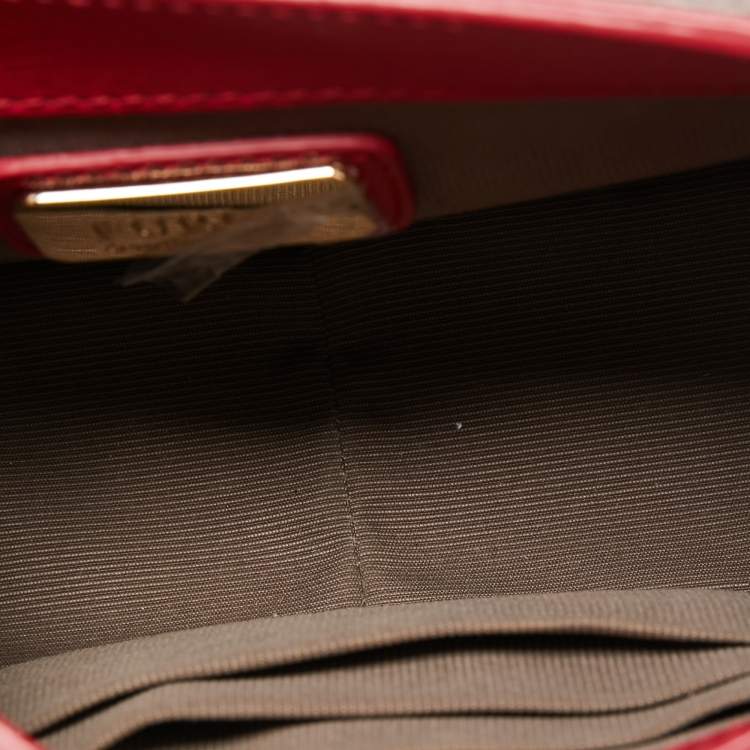 Pre Owned Furla Red Leather Mini Metropolis Crossbody Bag
