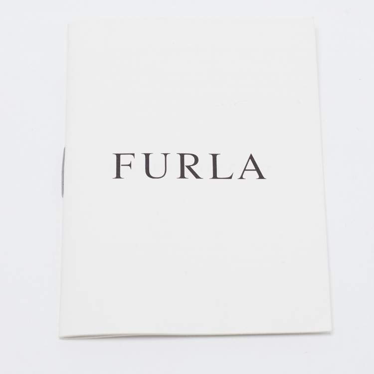 Pre Owned Furla Brown Ostrich Embossed Leather Crossbody Bag