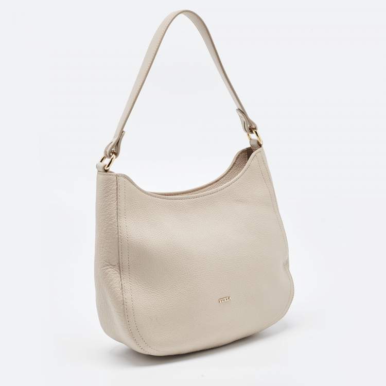 Pre Owned Furla Grey Leather Hobo