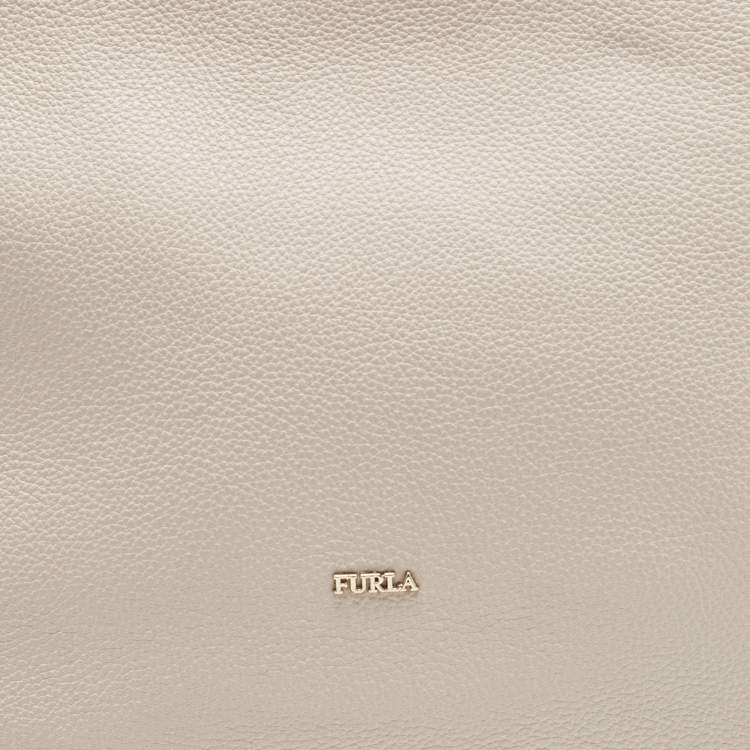 Pre Owned Furla Grey Leather Hobo