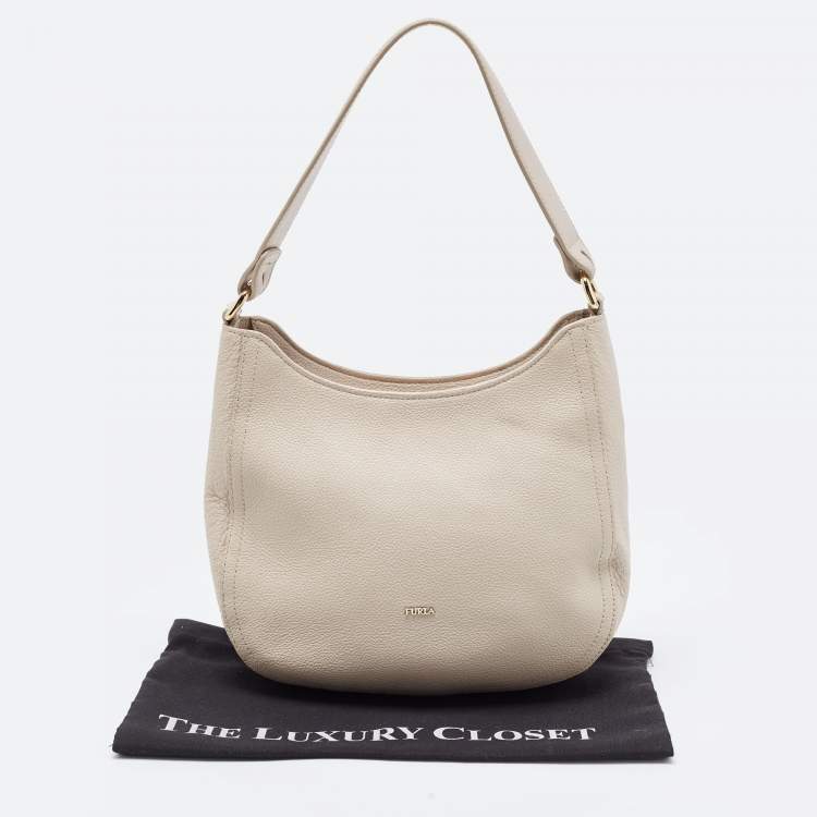 Pre Owned Furla Grey Leather Hobo