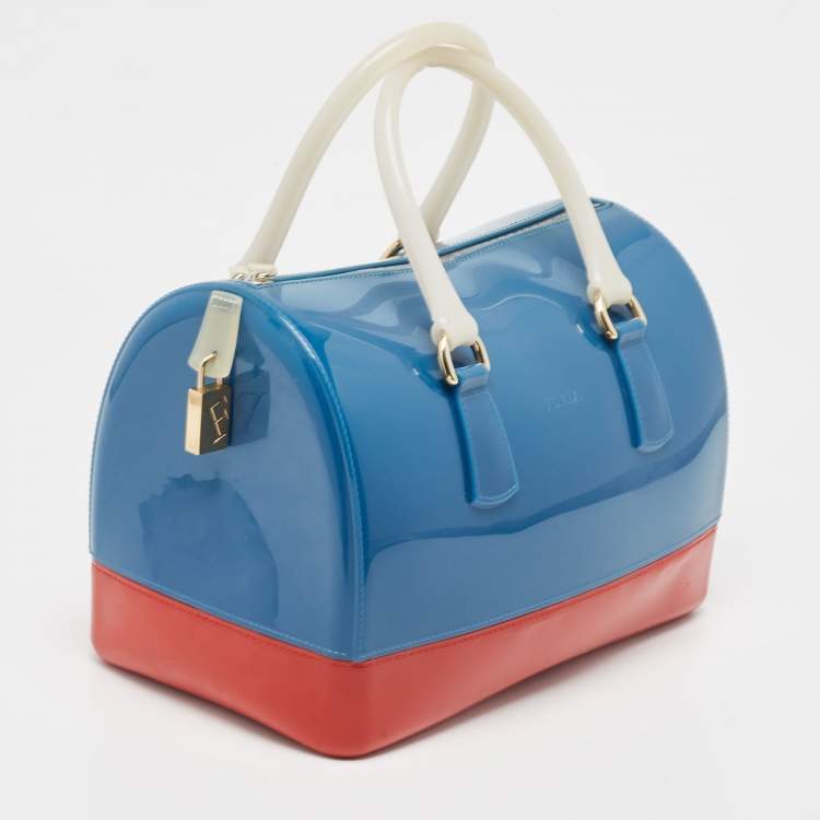 Pre Owned Furla Tricolor Rubber Candy Satchel