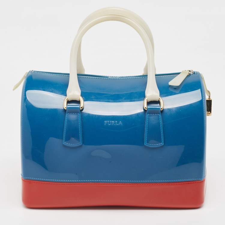 Pre Owned Furla Tricolor Rubber Candy Satchel