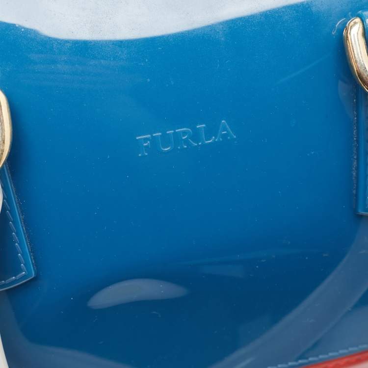 Pre Owned Furla Tricolor Rubber Candy Satchel