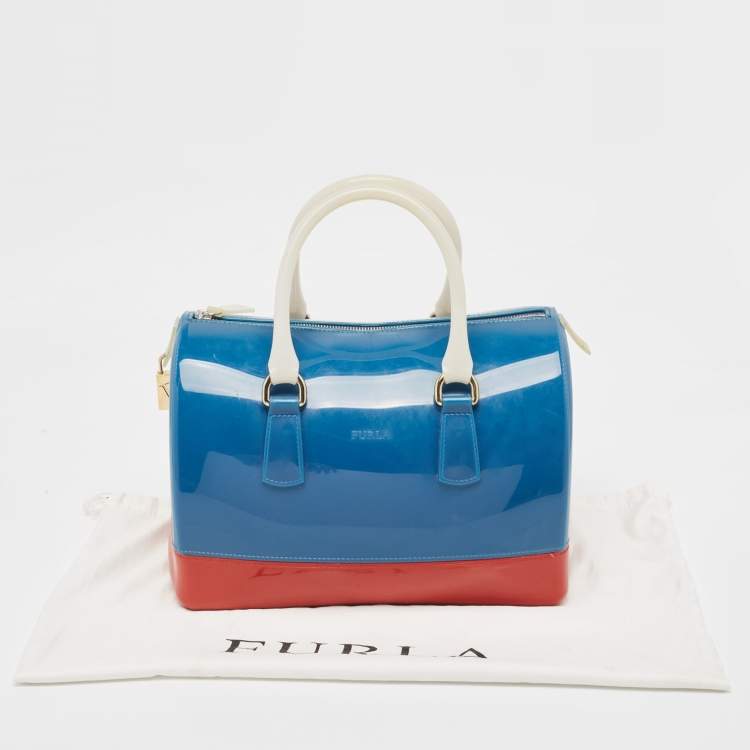 Pre Owned Furla Tricolor Rubber Candy Satchel