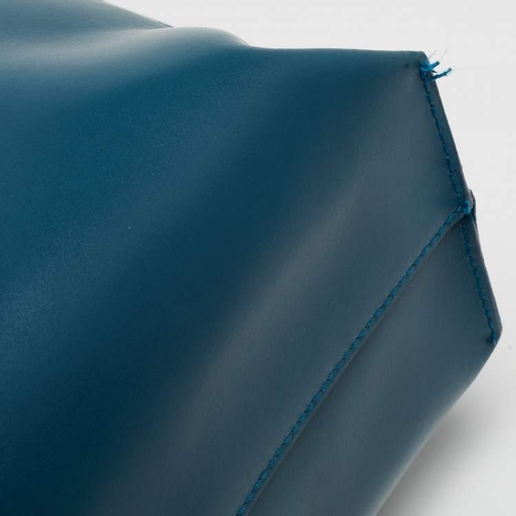 Pre Owned Furla Teal Leather Flap Tote