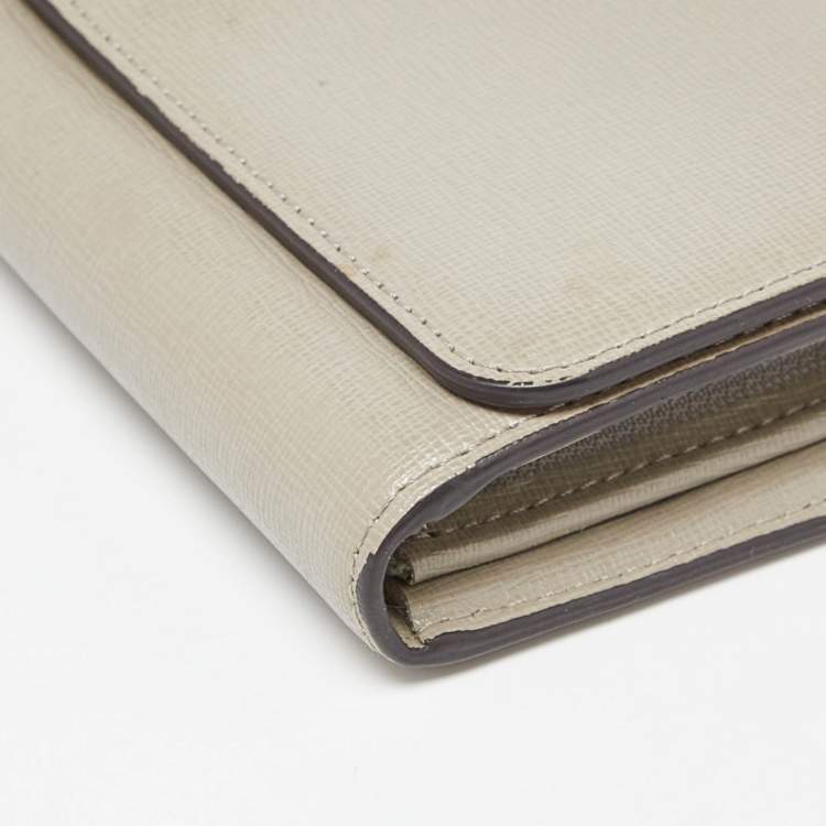 Pre Owned Furla Grey Leather Flap Continental Wallet