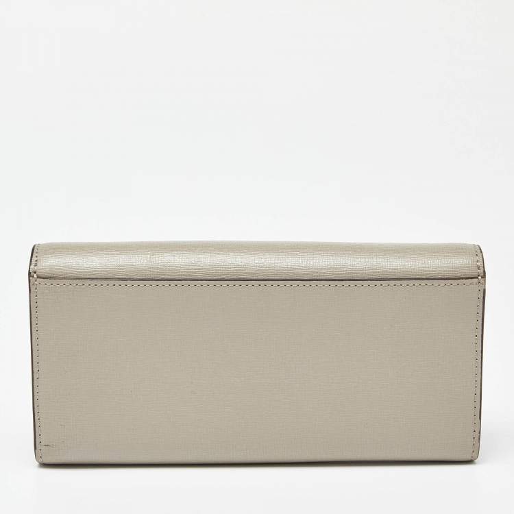 Pre Owned Furla Grey Leather Flap Continental Wallet