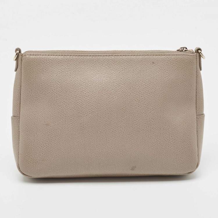 Pre Owned Furla Grey Leather Crossbody Bag
