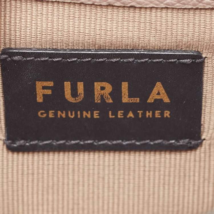 Pre Owned Furla Metallic Grey Leather 1927 Chain Shoulder Bag