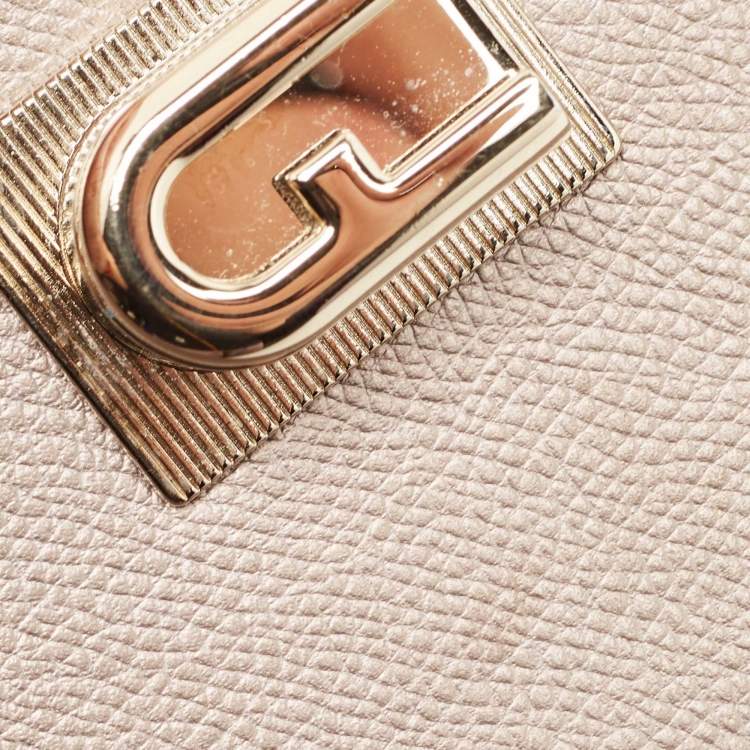 Pre Owned Furla Metallic Grey Leather 1927 Chain Shoulder Bag