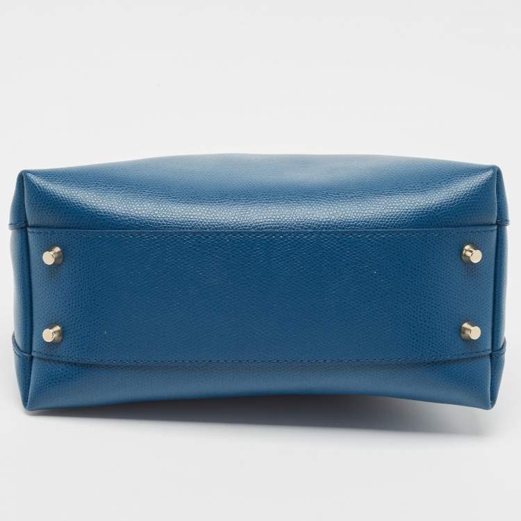 Pre Owned Furla Blue Leather Piper Dome Satchel