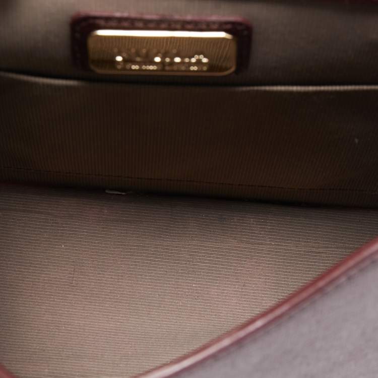 Pre Owned Furla Burgundy Leather Metropolis Top Handle Bag