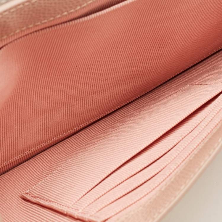 Pre Owned Furla Pink Leather Metropolis Envelope Wristlet Clutch