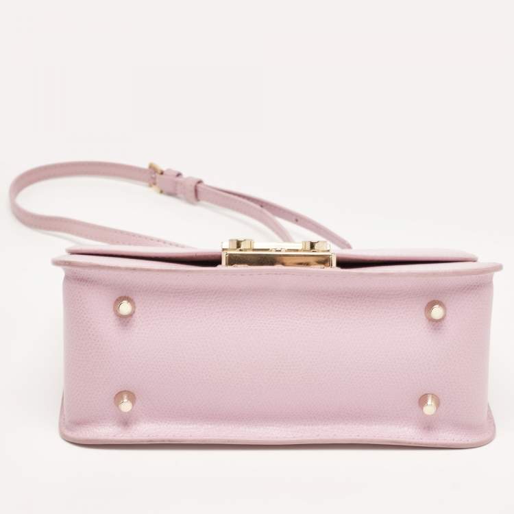 Pre Owned Furla Lilac Leather Metropolis Shoulder Bag