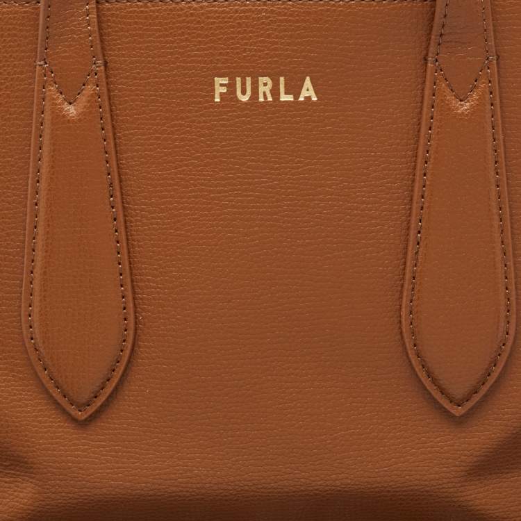 Pre Owned Furla Brown Leather Lavinia Medium Tote
