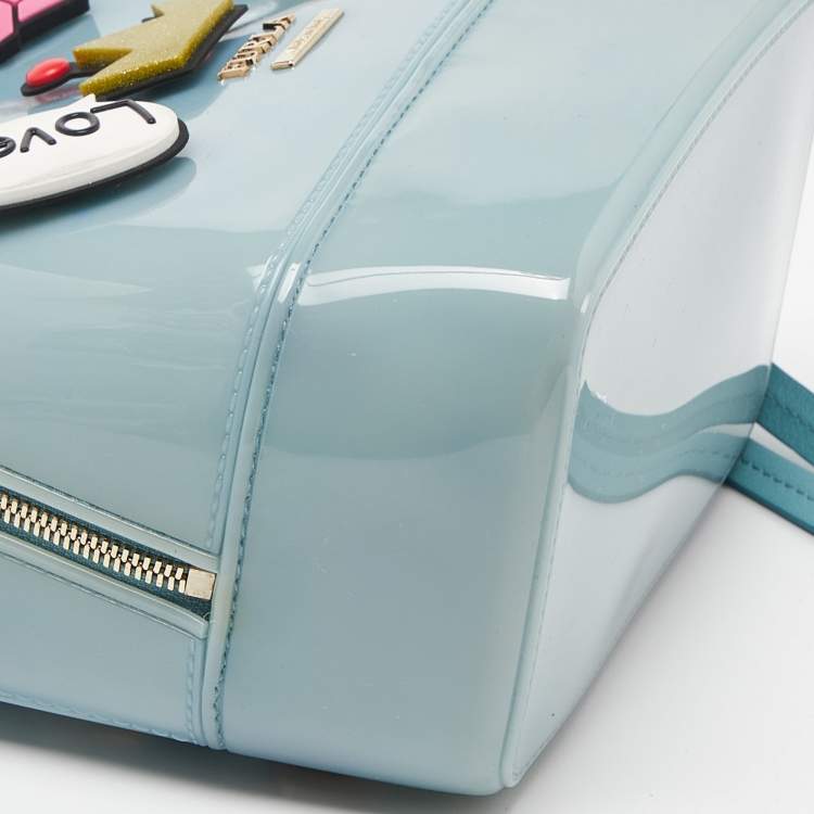 Pre Owned Furla Blue Rubber Embellished Candy Backpack